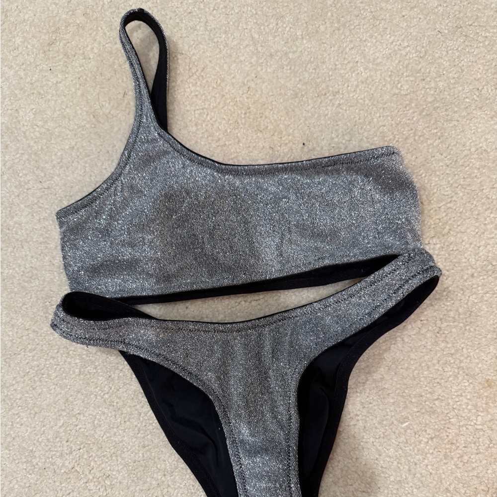 Triangl Metallic Silver Bikini Top & Bottom